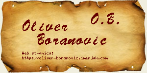 Oliver Boranović vizit kartica